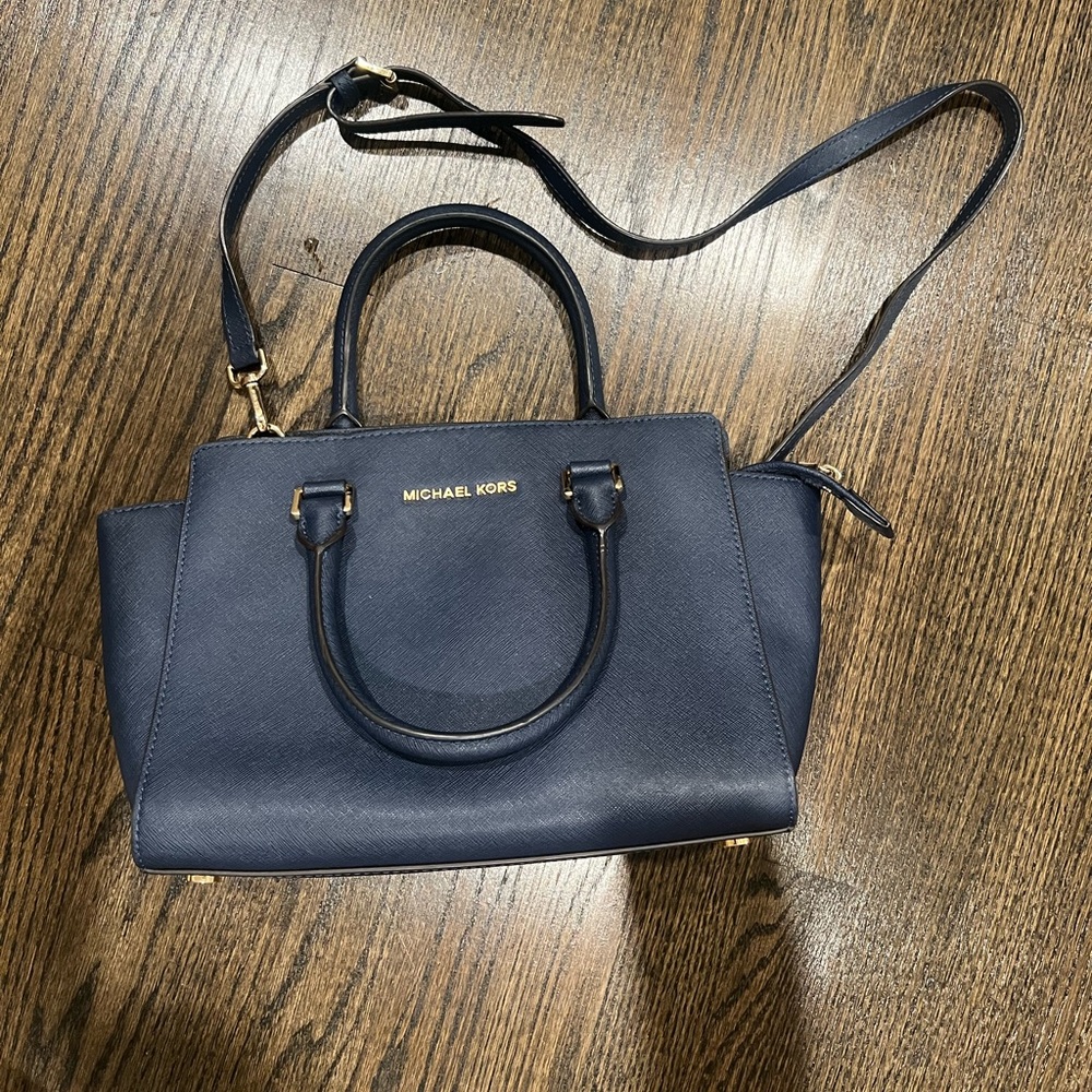 Michael Kors Dark Blue Satchel Bag